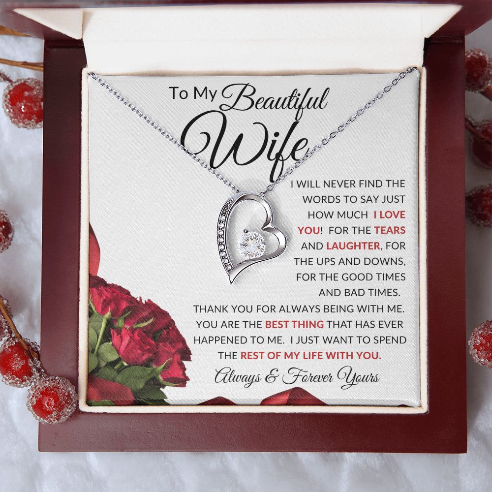 To My Beautiful Wife | Forever Love Necklace | I Will Never Find