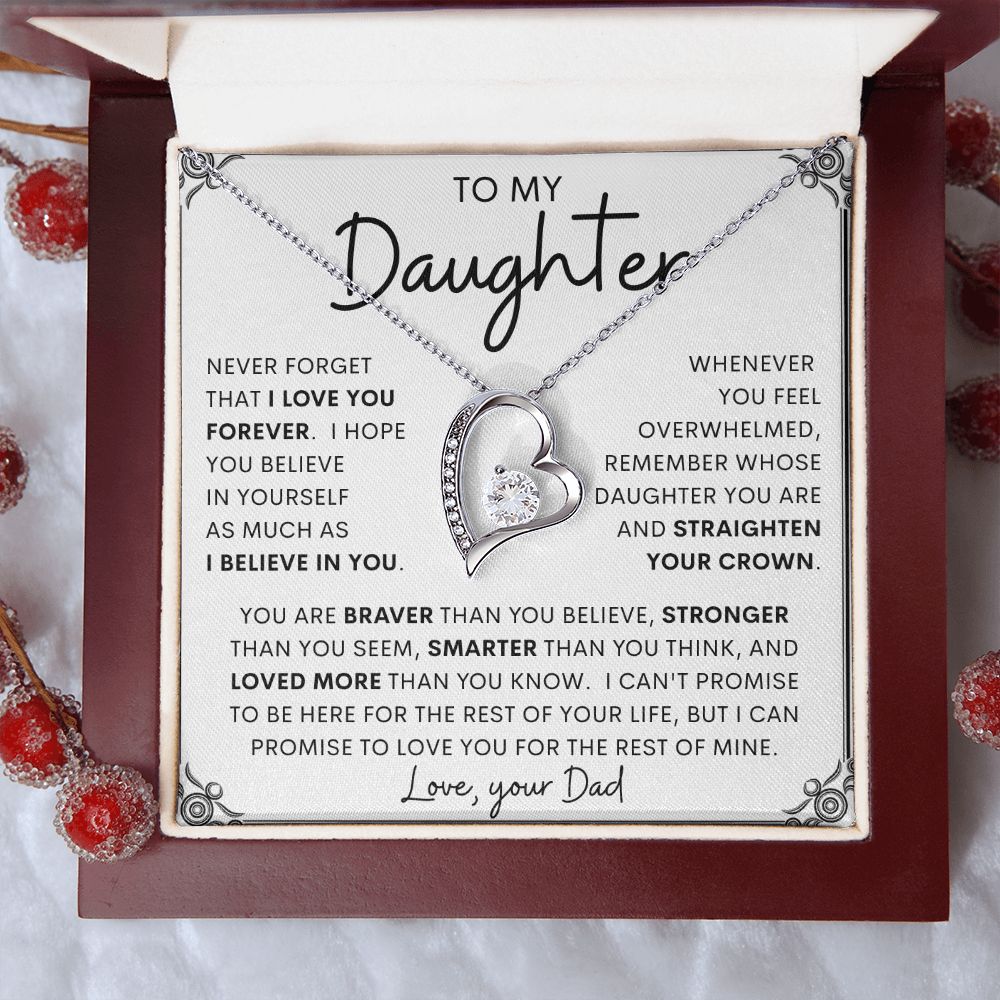 TO MY DAUGHTER FROM DAD | Forever Love Necklace | Daughter Birthday, Gift From Dad, Dad To Daughter Gift, Daughter Father Gift