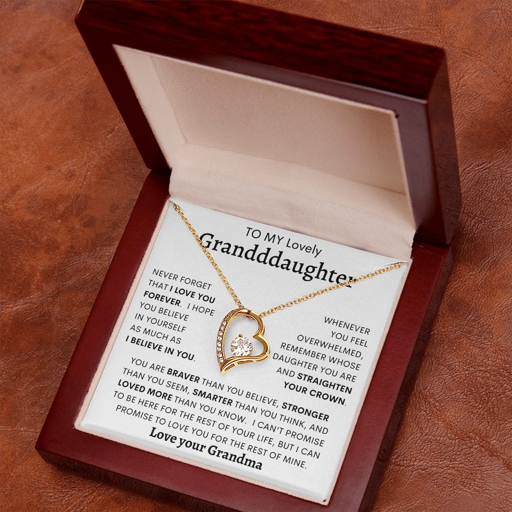 TO MY LOVELY GRANDDAUGHTER | Forever Love Necklace | Granddaughter Gift, To My Granddaughter, Gift From Grandma