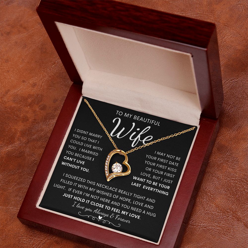 TO MY BEAUTIFUL WIFE | Forever Love Necklace | Anniversary gift, Gift from husband, Wife birthday gift, Wife anniversary, Gift for wife, Wife necklace