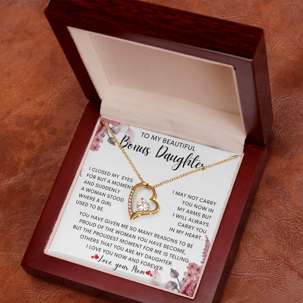 To My Beautiful Bonus Daughter | Gift For Daughter, Daughter Necklace, Birthday Gift