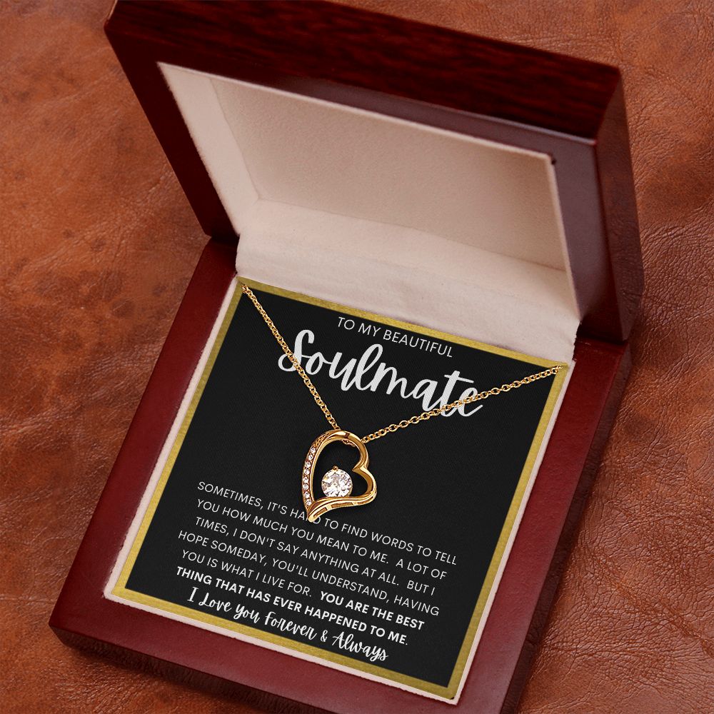 TO MY BEAUTIFUL SOULMATE | Forever Love Necklace | Gift from husband, Gift for soulmate, Anniversary necklace, Gift for Wife, Birthday gift
