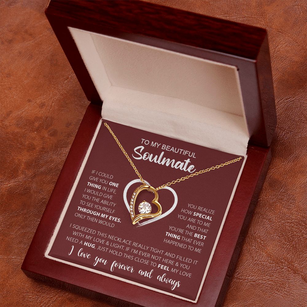 TO MY BEAUTIFUL SOULMATE |  Forever Love Necklace | Gift for soulmate