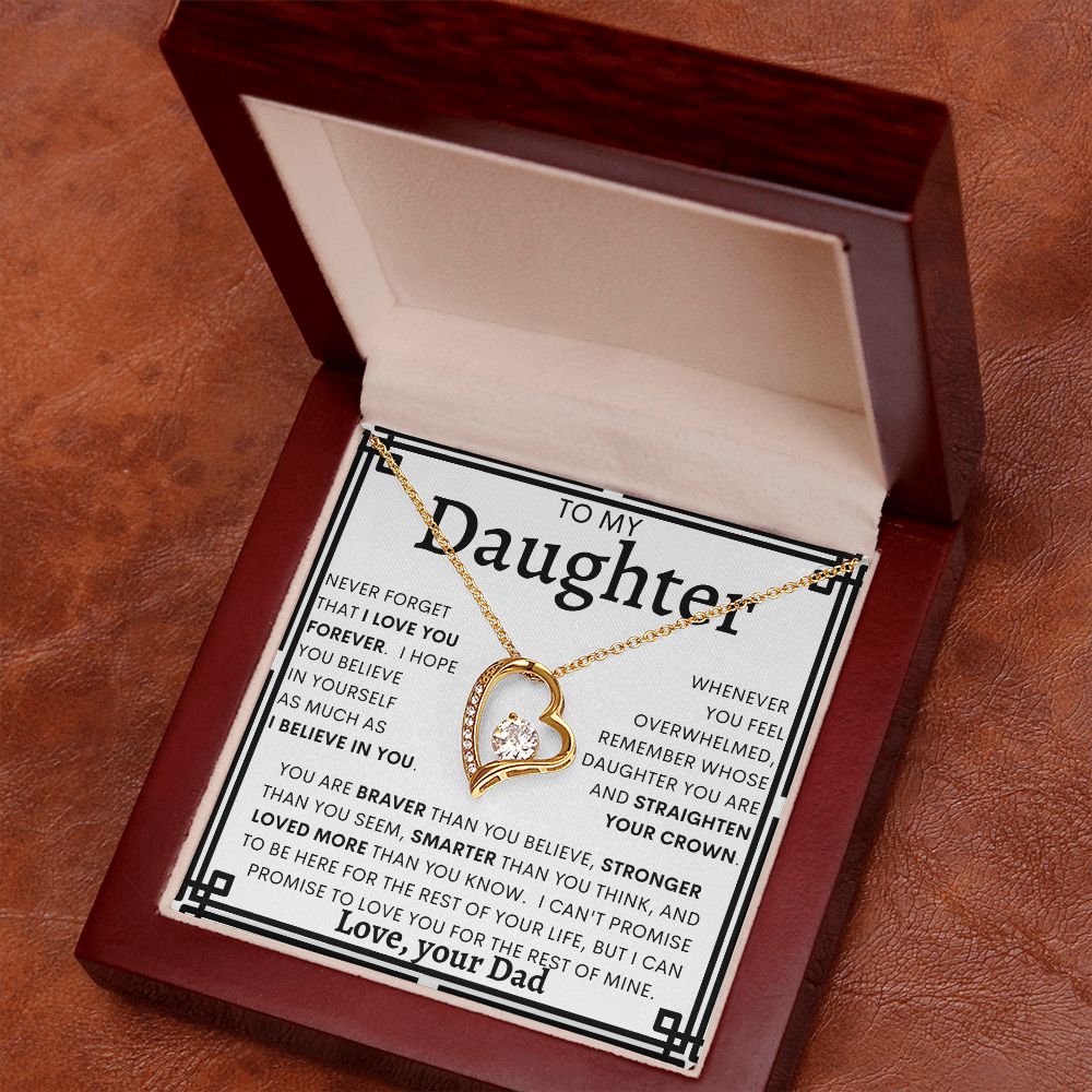 TO MY DAUGHTER FROM DAD | Forever Love Necklace | Daughter Birthday, Gift From Dad, Dad To Daughter Gift, Daughter Father Gift
