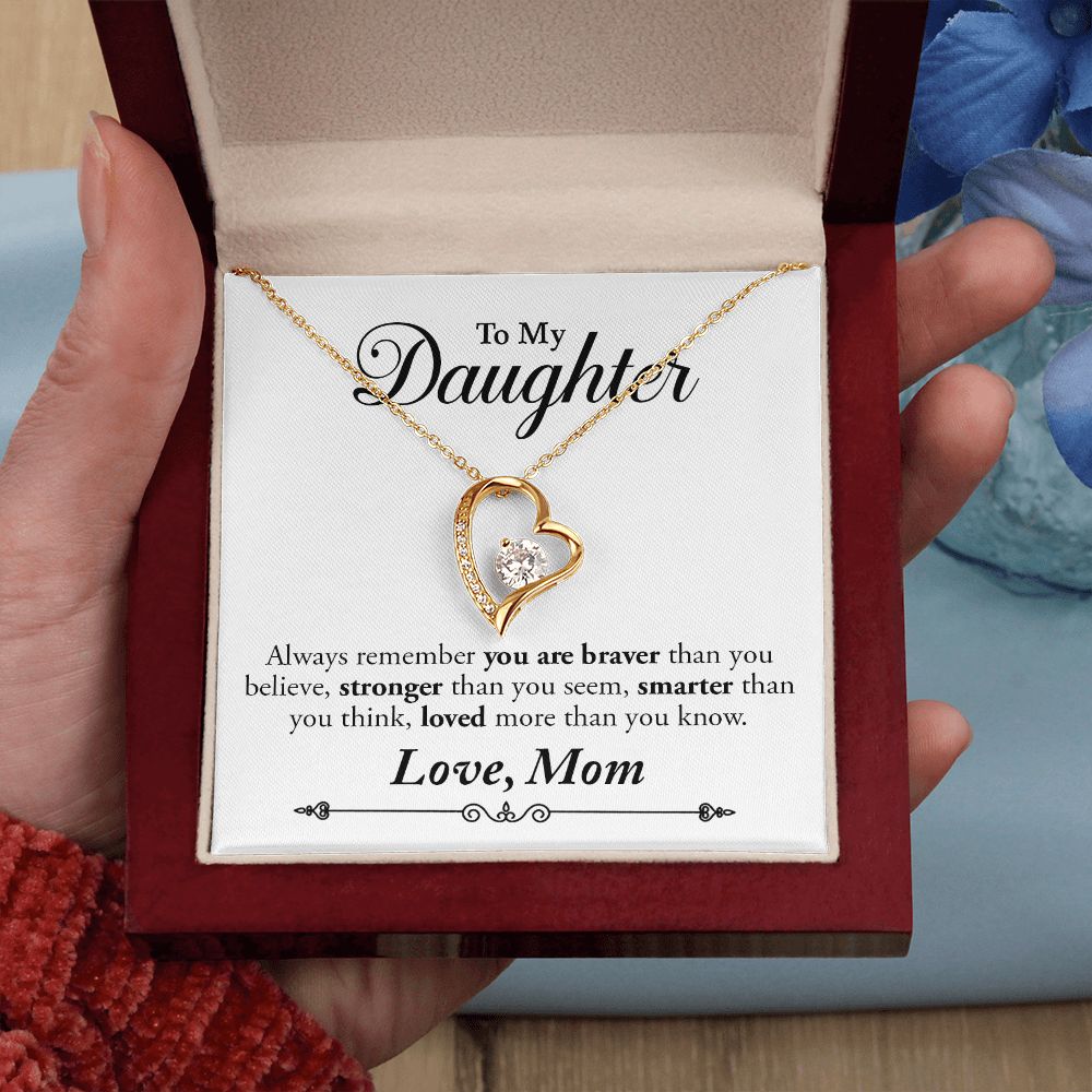My Daughter | Braver Stronger Smarter - Forever Love Necklace | Gift from Mom