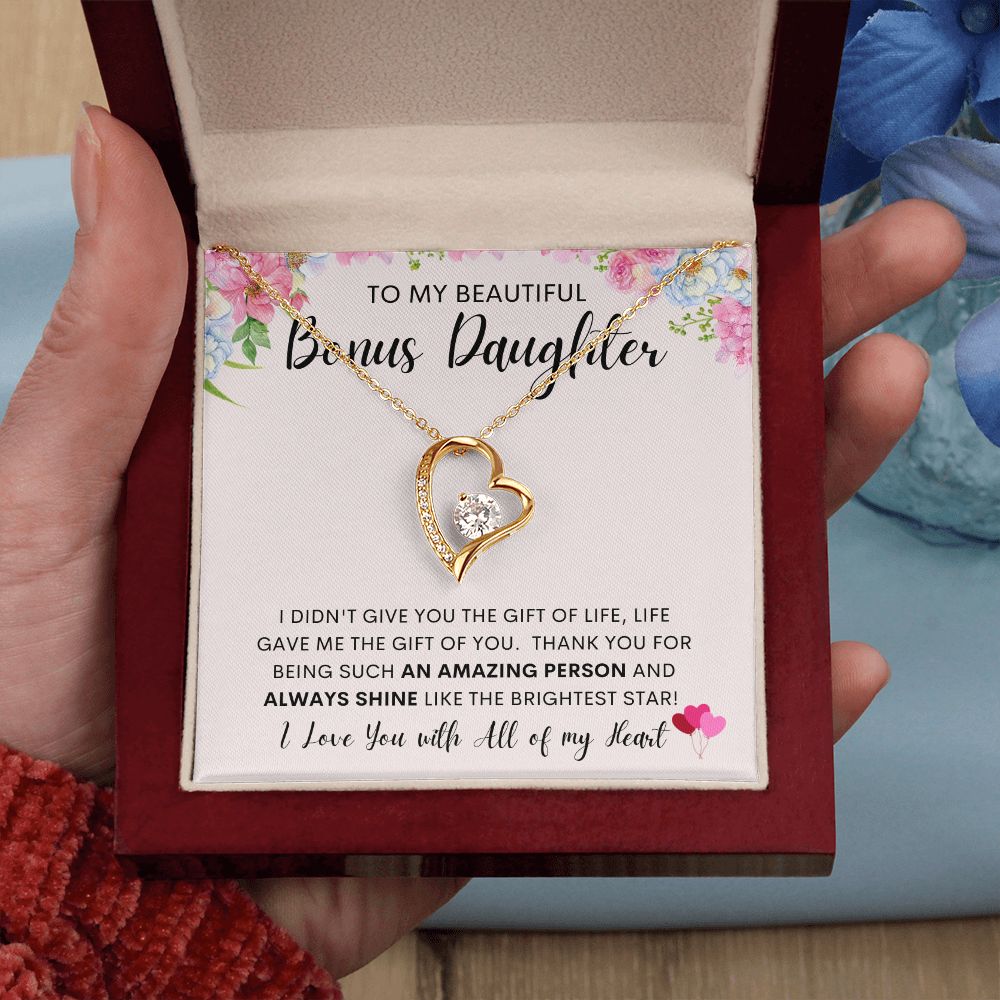 TO MY BEAUTIFUL BONUS DAUGHTER | Gift For Daughter, Birthday Gift, Daughter Necklace, Gift For Her