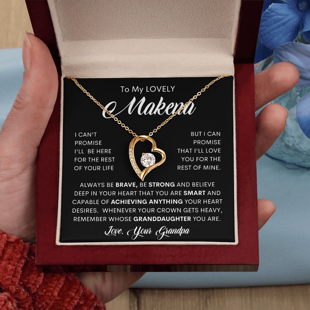 To My Lovely Makena | Forever Love Necklace | Message Card Jewelry, Personalized Gift, Personalized Card, Custom Message Card