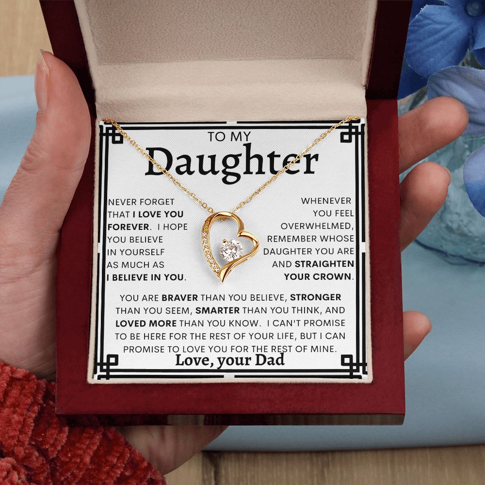 TO MY DAUGHTER FROM DAD | Forever Love Necklace | Daughter Birthday, Gift From Dad, Dad To Daughter Gift, Daughter Father Gift