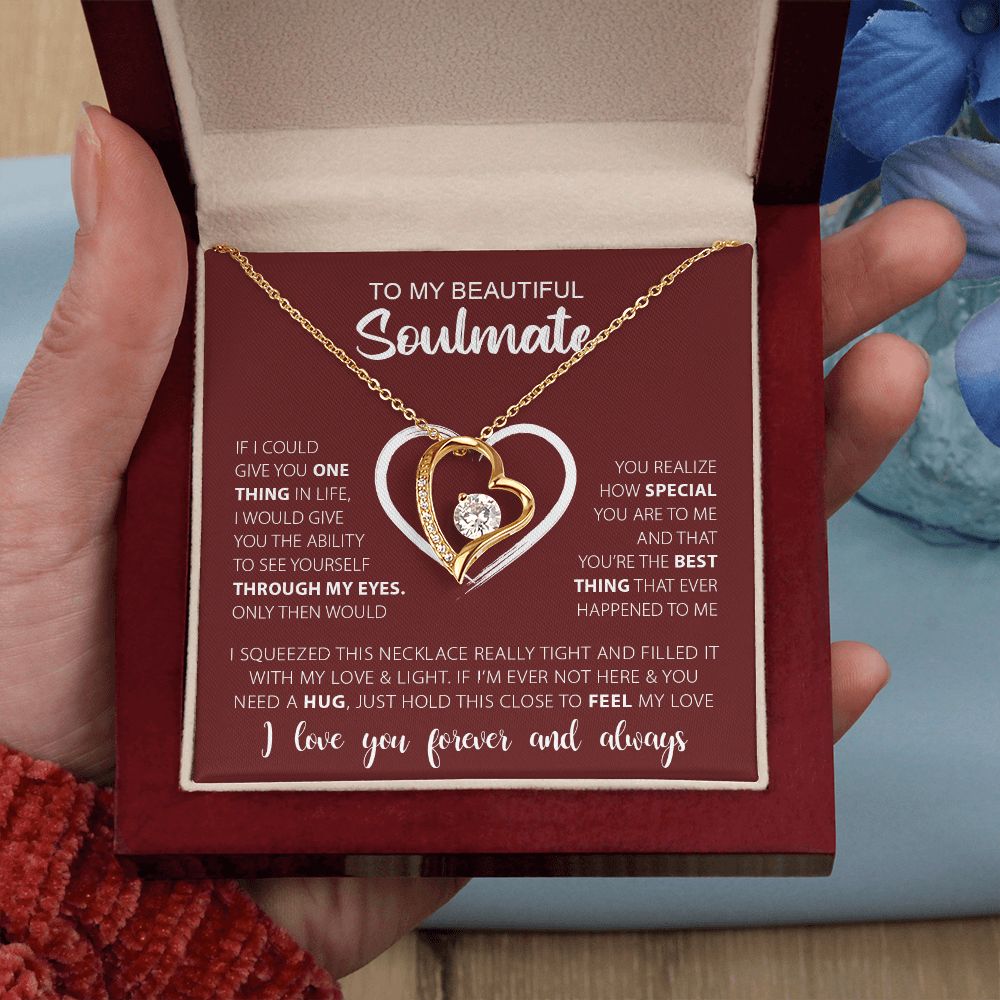 TO MY BEAUTIFUL SOULMATE |  Forever Love Necklace | Gift for soulmate
