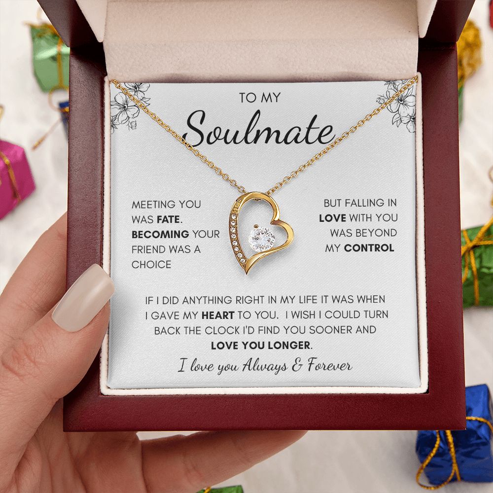To My Soulmate | Forever Love Necklace | I Gave My Heart To You