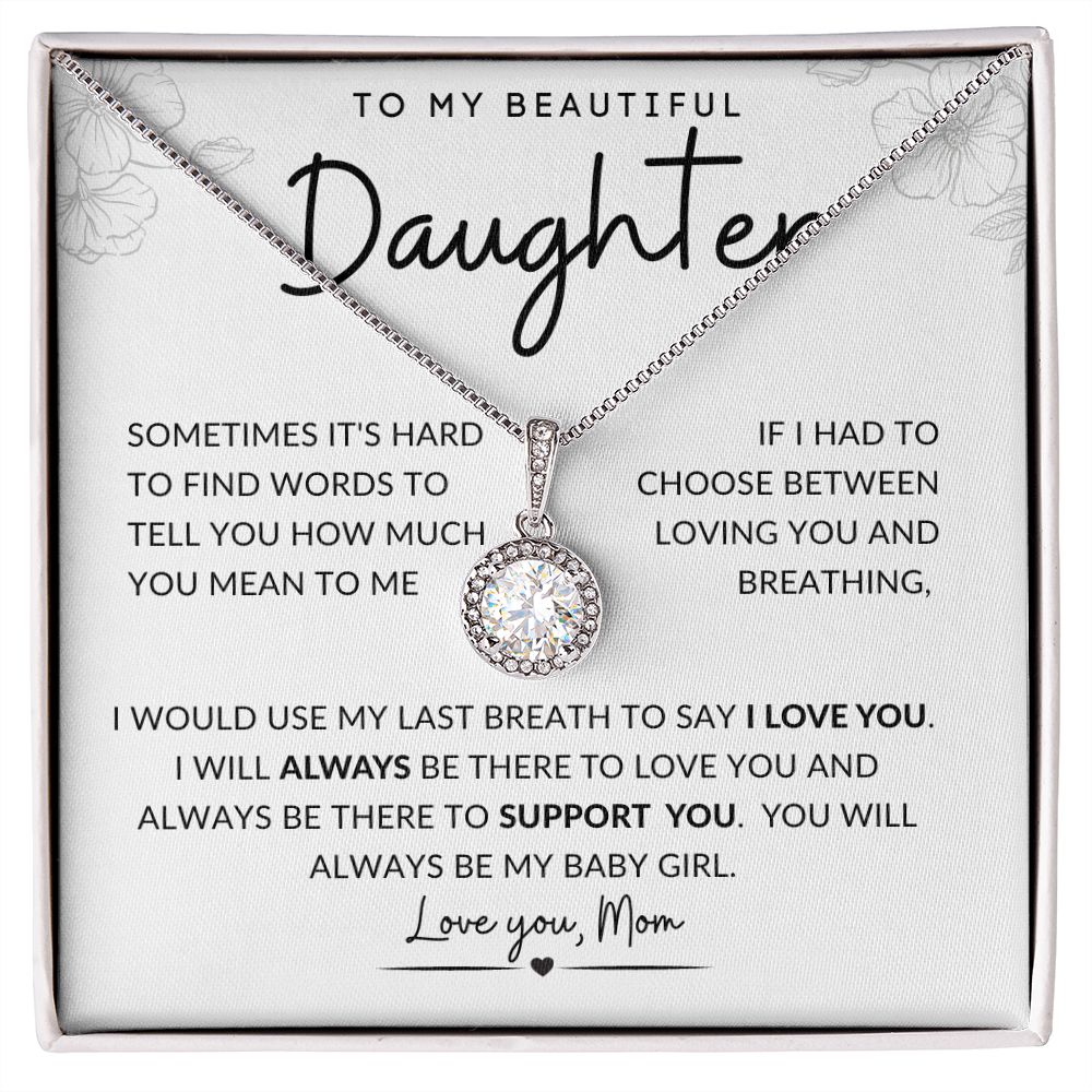 TO MY BEAUTIFUL DAUGHTER | Eternal Hope Necklace |  Birthday Gift | Daughter Gift From Mom | Daughter Necklace