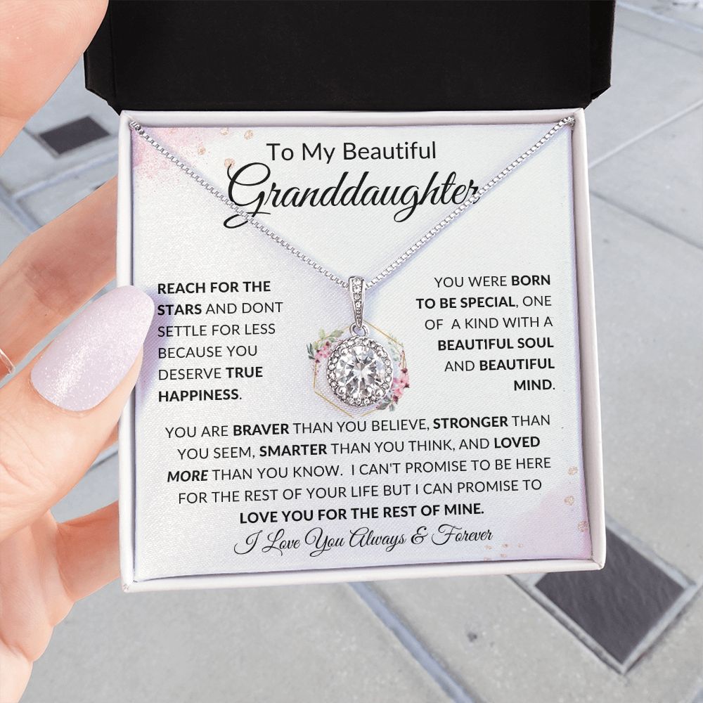 To My Beautiful Granddaughter | Eternal Hope Necklace | Braver, Stronger, Smarter