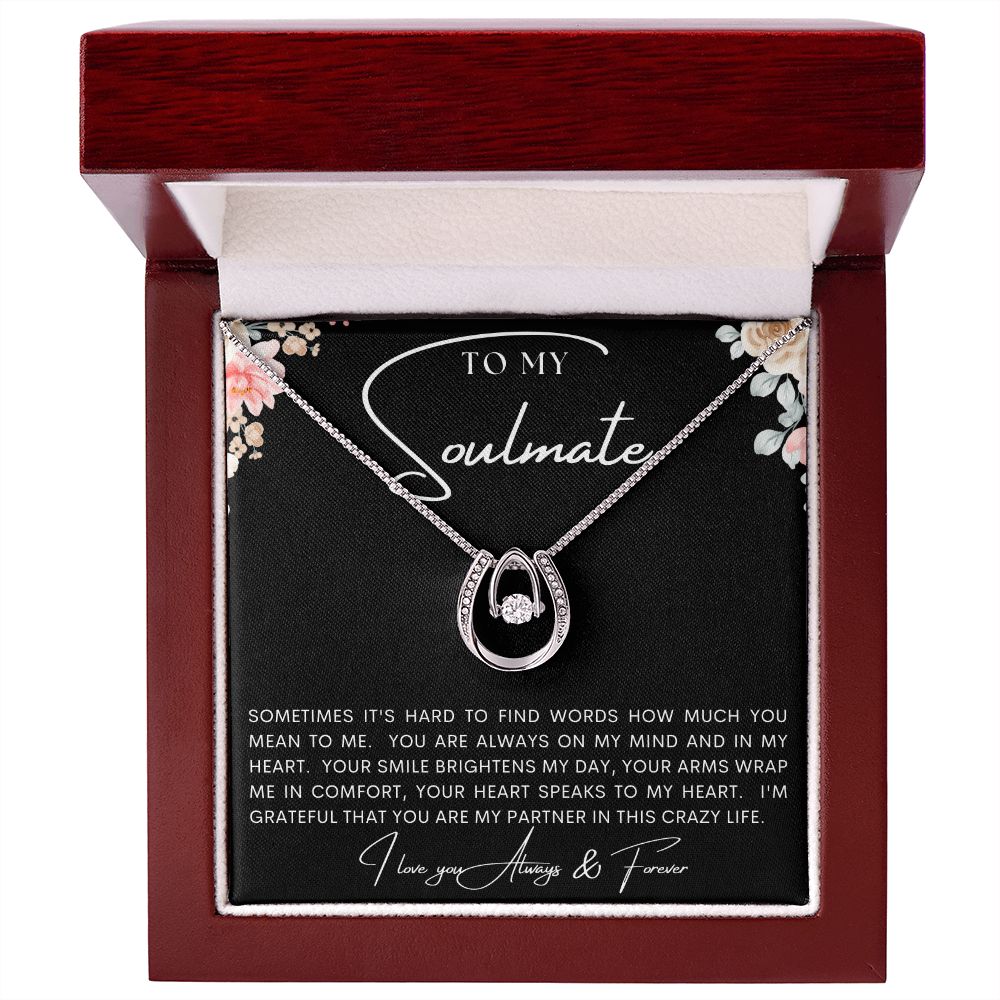 TO MY SOULMATE | LUCKY IN LOVE | Gift for soulmate, Anniversary gift, Girlfriend necklace, Gift for wife, Birthday gift
