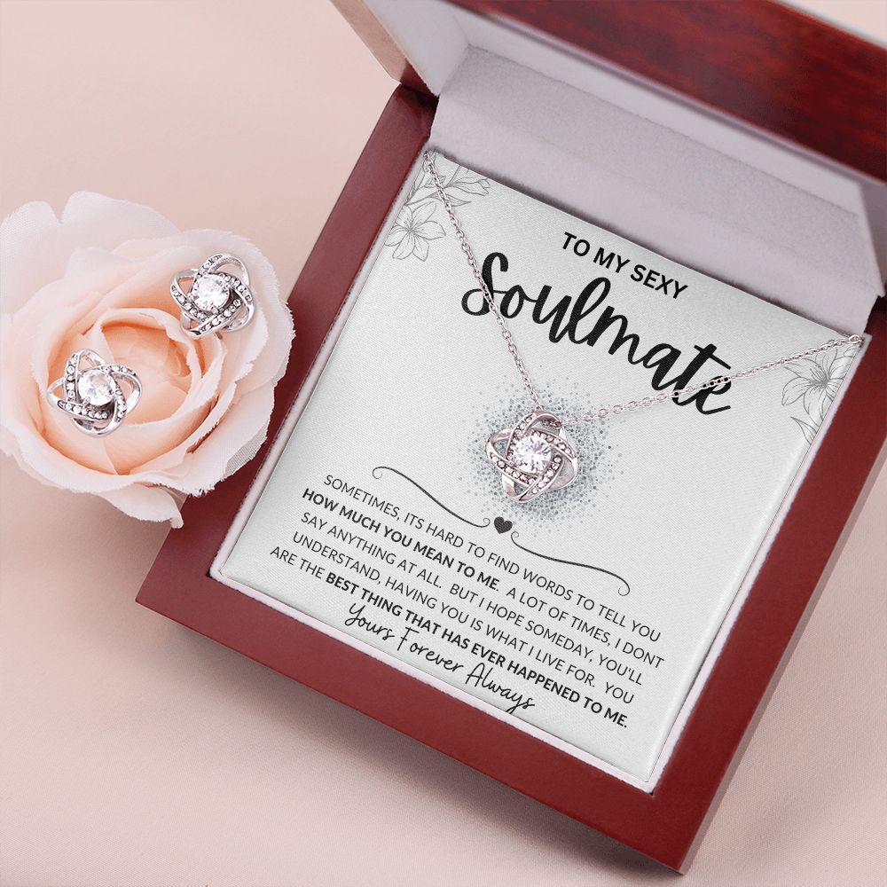 To My Sexy Soulmate | Love Knot Earring & Necklace Set | How Much You Mean To Me