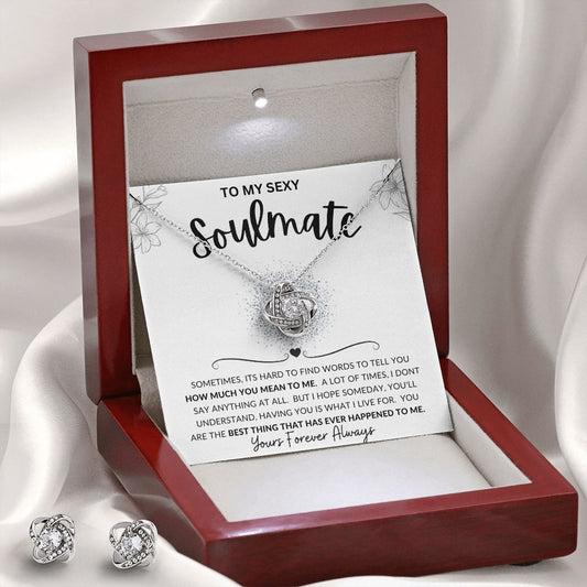To My Sexy Soulmate | Love Knot Earring & Necklace Set | How Much You Mean To Me