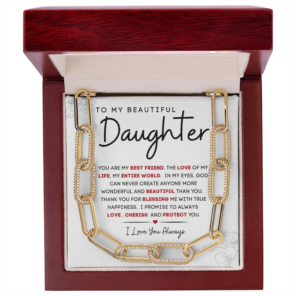 To My Beautiful Daughter | Forever Linked Necklace | You Are My Best Friend
