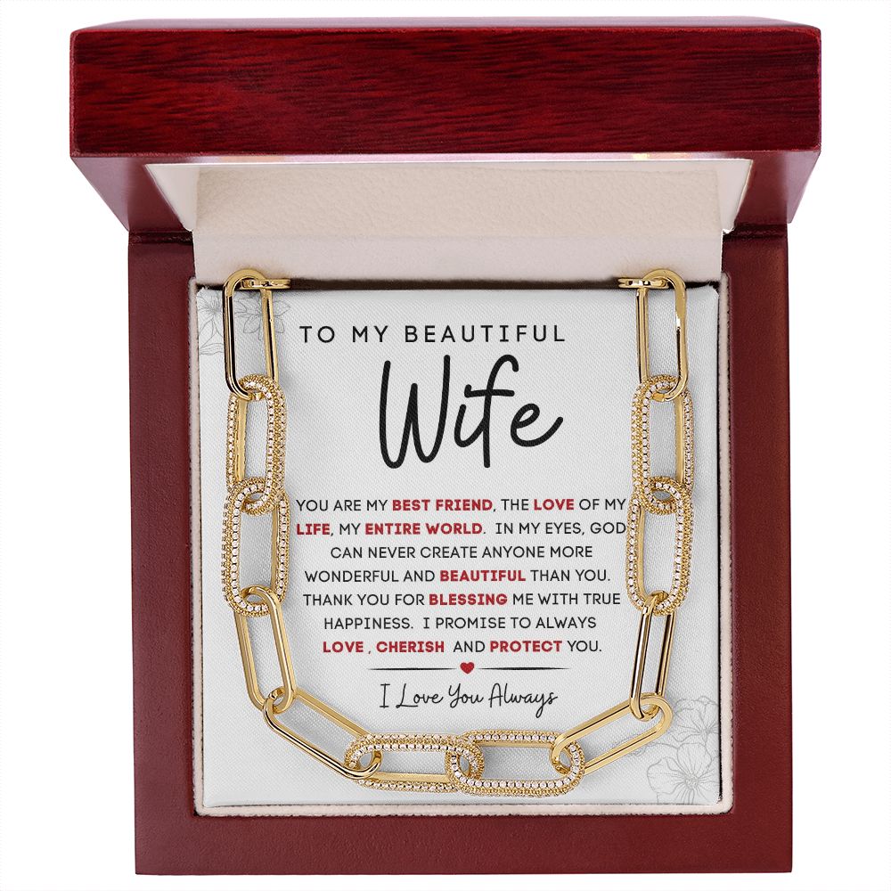 To My Beautiful Wife | Forever Linked Necklace | You Are My Best Friend