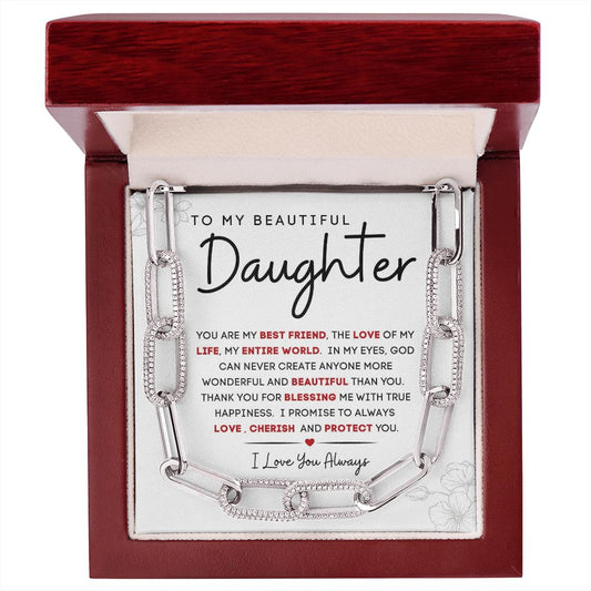 To My Beautiful Daughter | Forever Linked Necklace | You Are My Best Friend