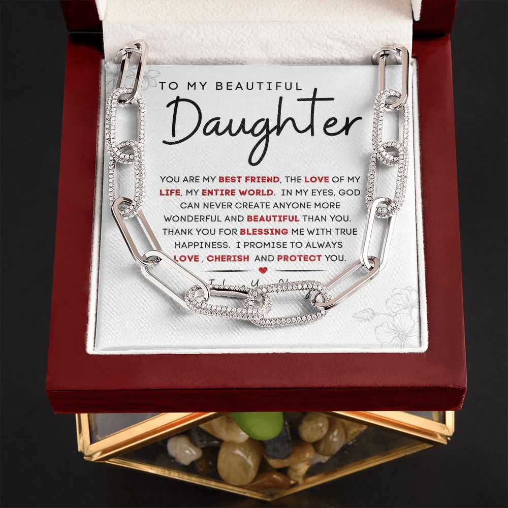 To My Beautiful Daughter | Forever Linked Necklace | You Are My Best Friend