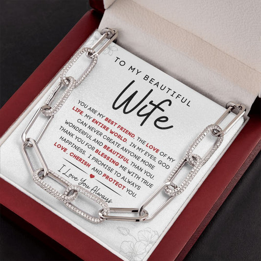 To My Beautiful Wife | Forever Linked Necklace | You Are My Best Friend