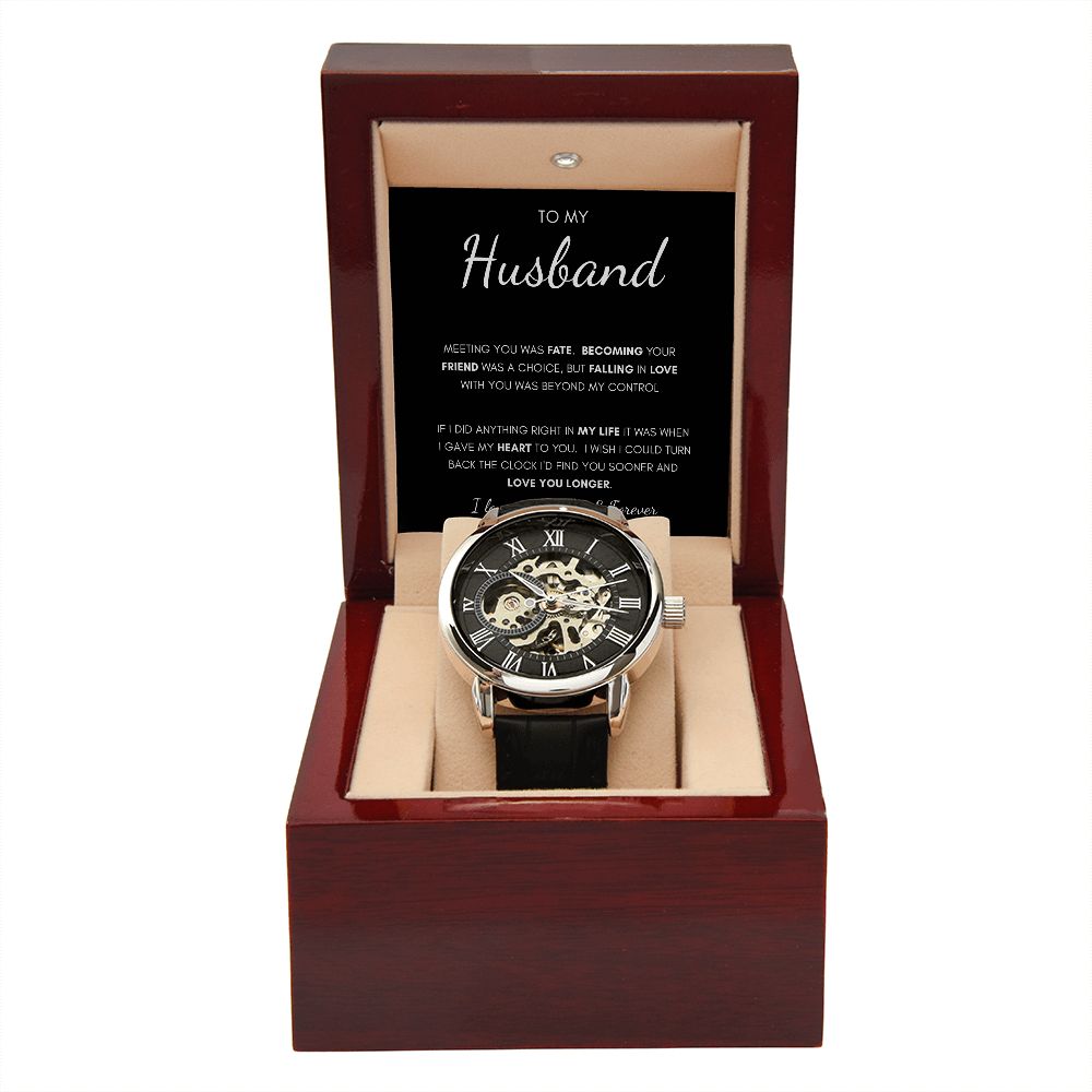 To My Husband | Men's Openwork Watch | Anniversary gift, Gift for him, Gift for husband, Husband birthday, Gift from wife