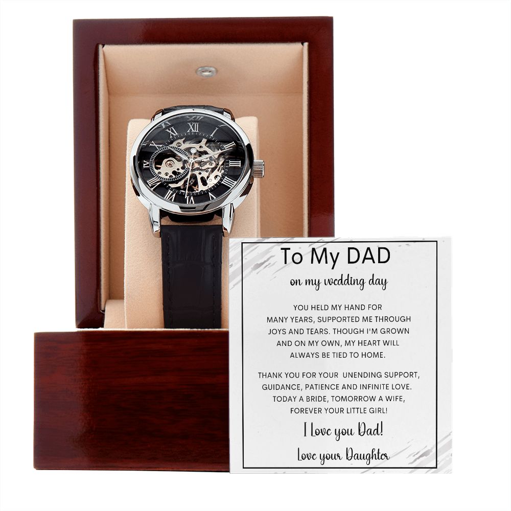 To My Dad from Daughter | Men's Openwork Watch