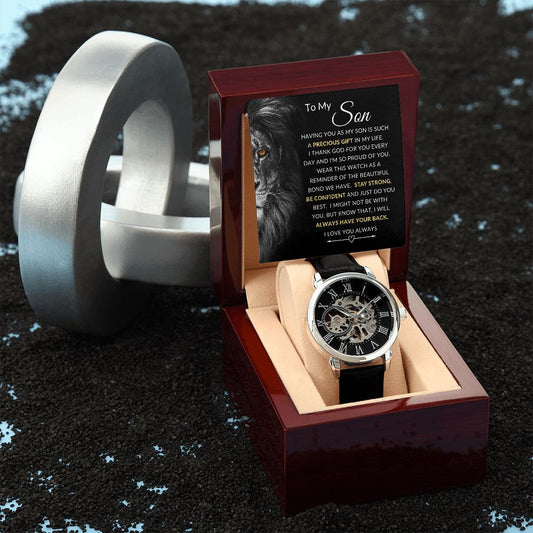 To My Son | Men's Openwork Watch | Precious Gift