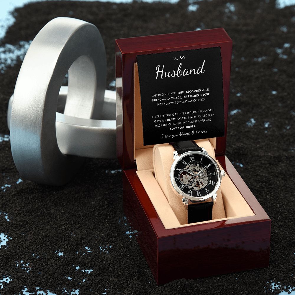 To My Husband | Men's Openwork Watch | Anniversary gift, Gift for him, Gift for husband, Husband birthday, Gift from wife