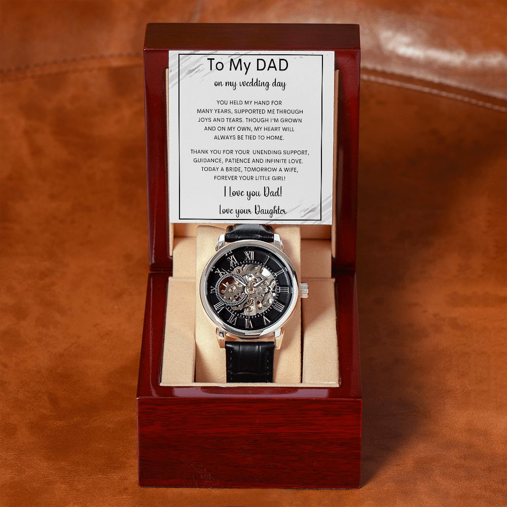 To My Dad from Daughter | Men's Openwork Watch