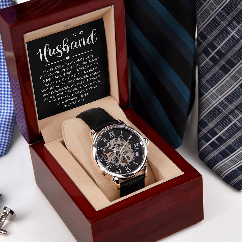 To My Husband | Men's Openwork Watch