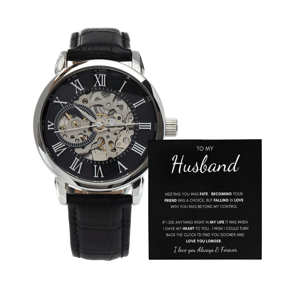 To My Husband | Men's Openwork Watch | Anniversary gift, Gift for him, Gift for husband, Husband birthday, Gift from wife
