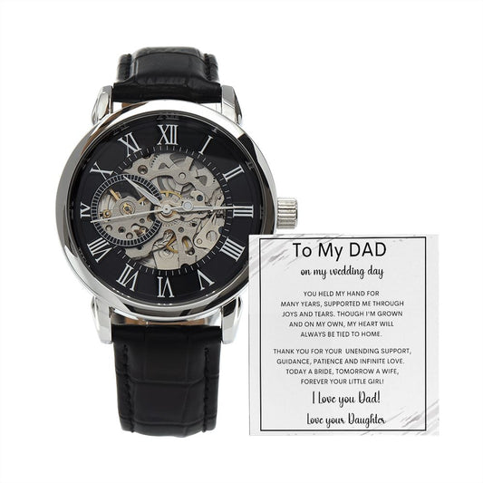 To My Dad from Daughter | Men's Openwork Watch