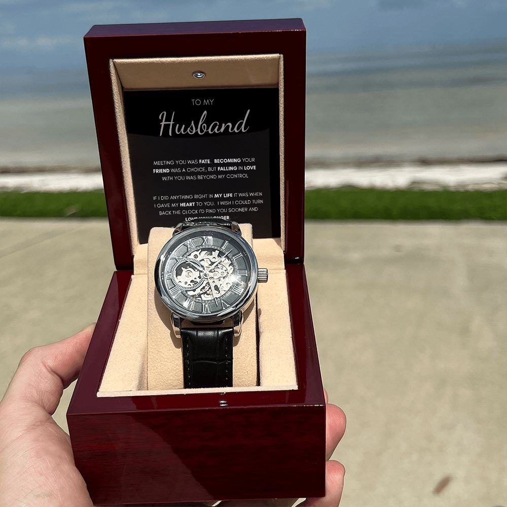 To My Husband | Men's Openwork Watch | Anniversary gift, Gift for him, Gift for husband, Husband birthday, Gift from wife