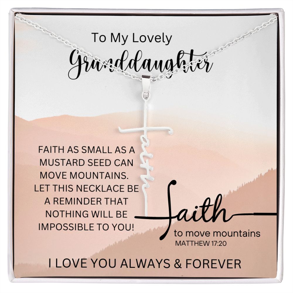 To My Lovely Granddaughter | Faith Cross Necklace