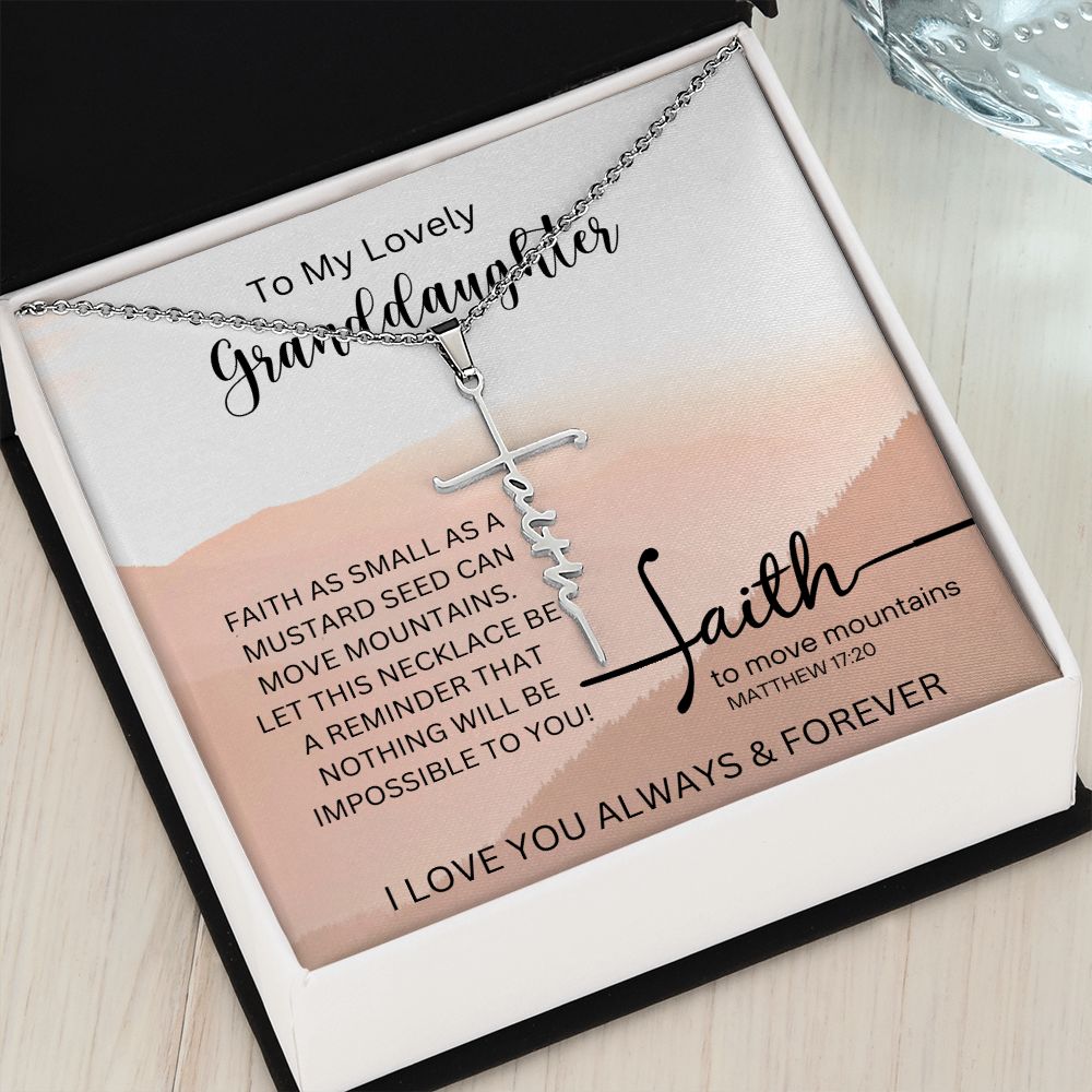 To My Lovely Granddaughter | Faith Cross Necklace