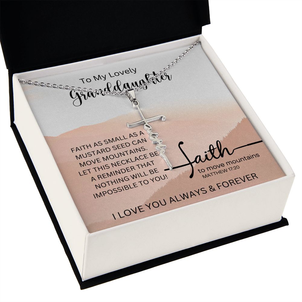 To My Lovely Granddaughter | Faith Cross Necklace