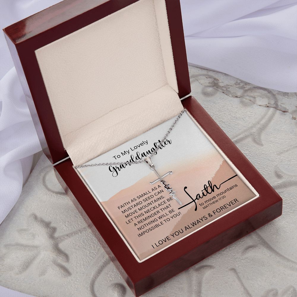 To My Lovely Granddaughter | Faith Cross Necklace