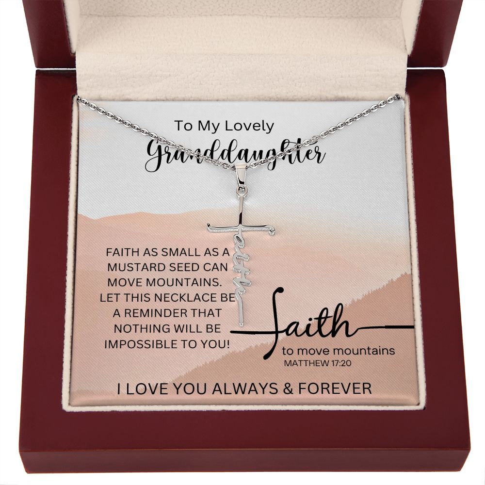 To My Lovely Granddaughter | Faith Cross Necklace