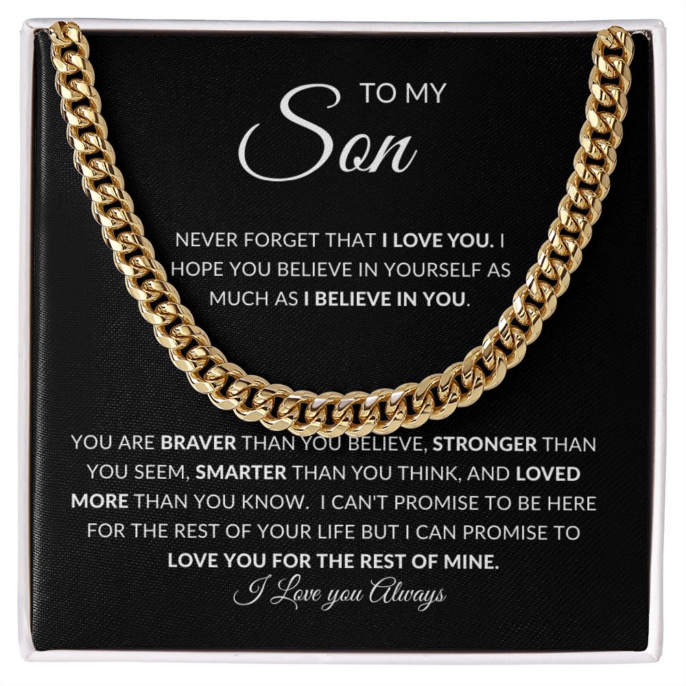 To My Son | Cuban Link Chain | Braver Than You Believe