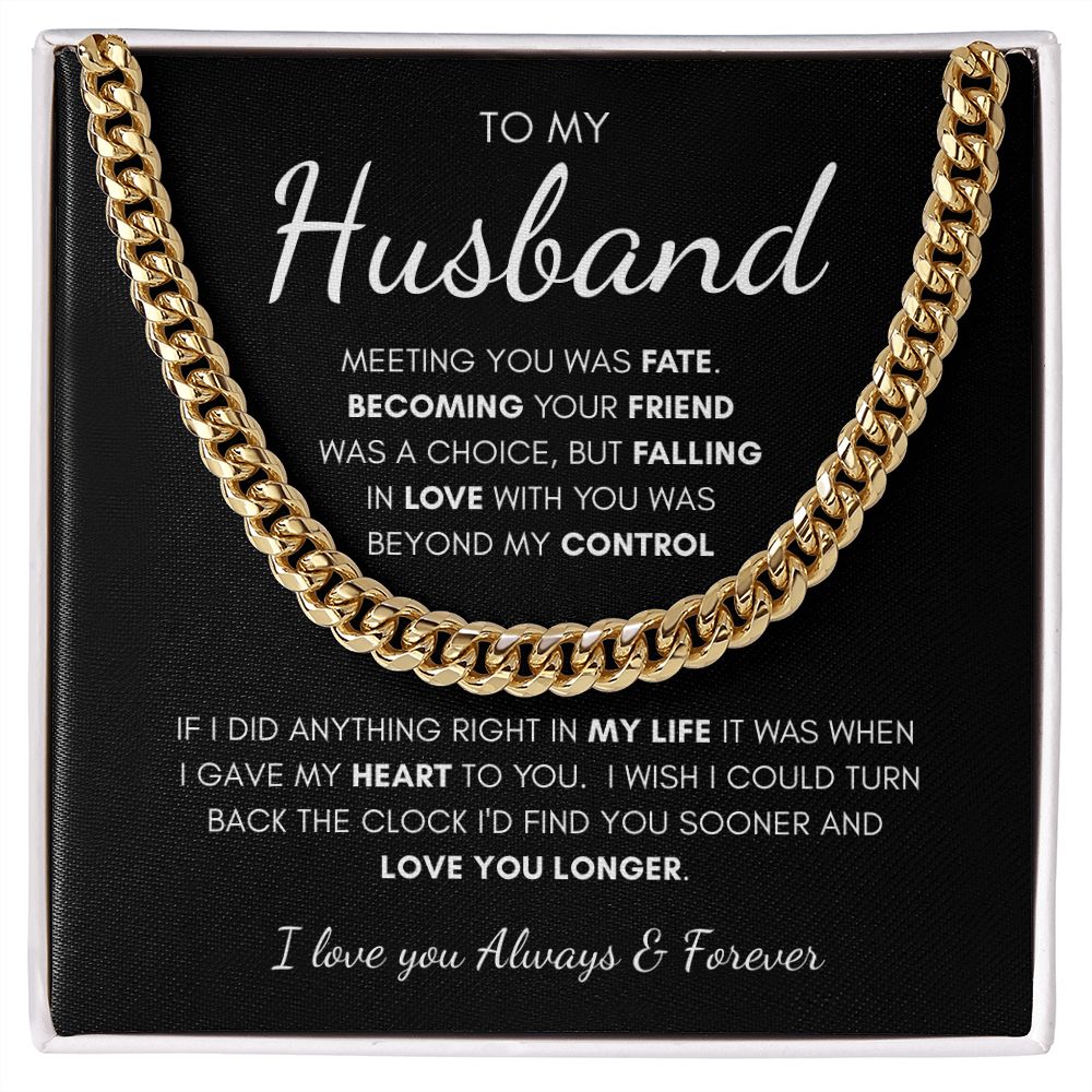 To My Husband | Cuban Link Chain | Anniversary gift, Gift for him, Gift for husband, Husband birthday, Gift from wife