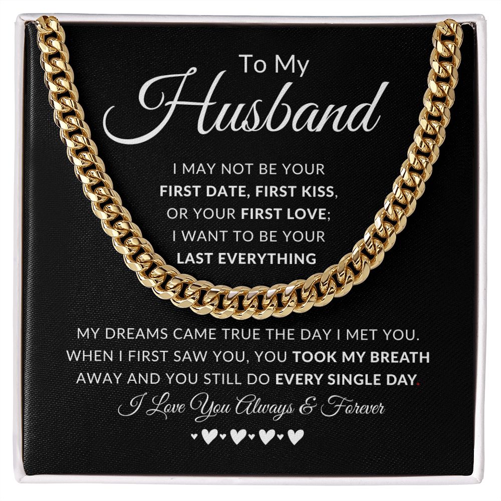 To My Husband | Cuban Chain Link | Anniversary gift, Gift for him, Gift for husband, Husband birthday, Gift from wife