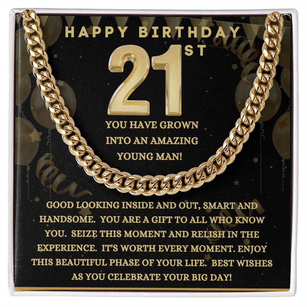 Happy 21 Birthday | Cuban Link Chain