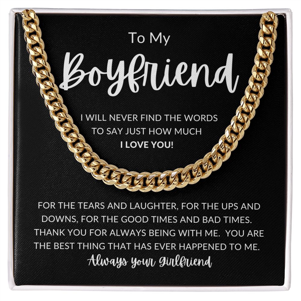 TO MY BOYFRIEND | Cuban Link Chain | Gift For Boyfriend  Anniversary Gift, Gift For Him, Boyfriend Necklace, Boyfriend Birthday