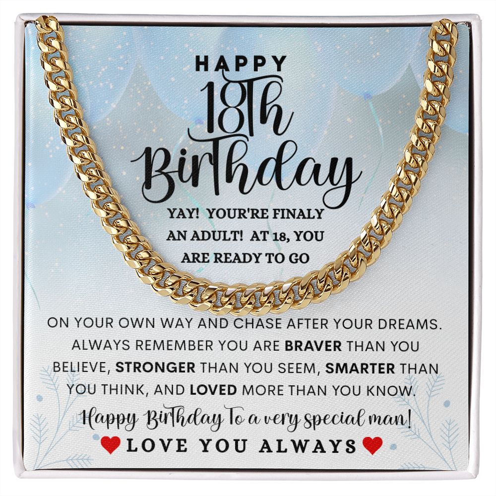 Happy 18th Birthday | Cuban Link Chain
