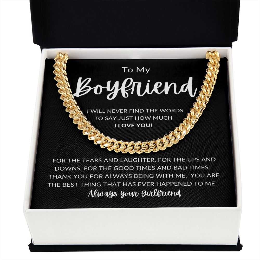 TO MY BOYFRIEND | Cuban Link Chain | Gift For Boyfriend  Anniversary Gift, Gift For Him, Boyfriend Necklace, Boyfriend Birthday