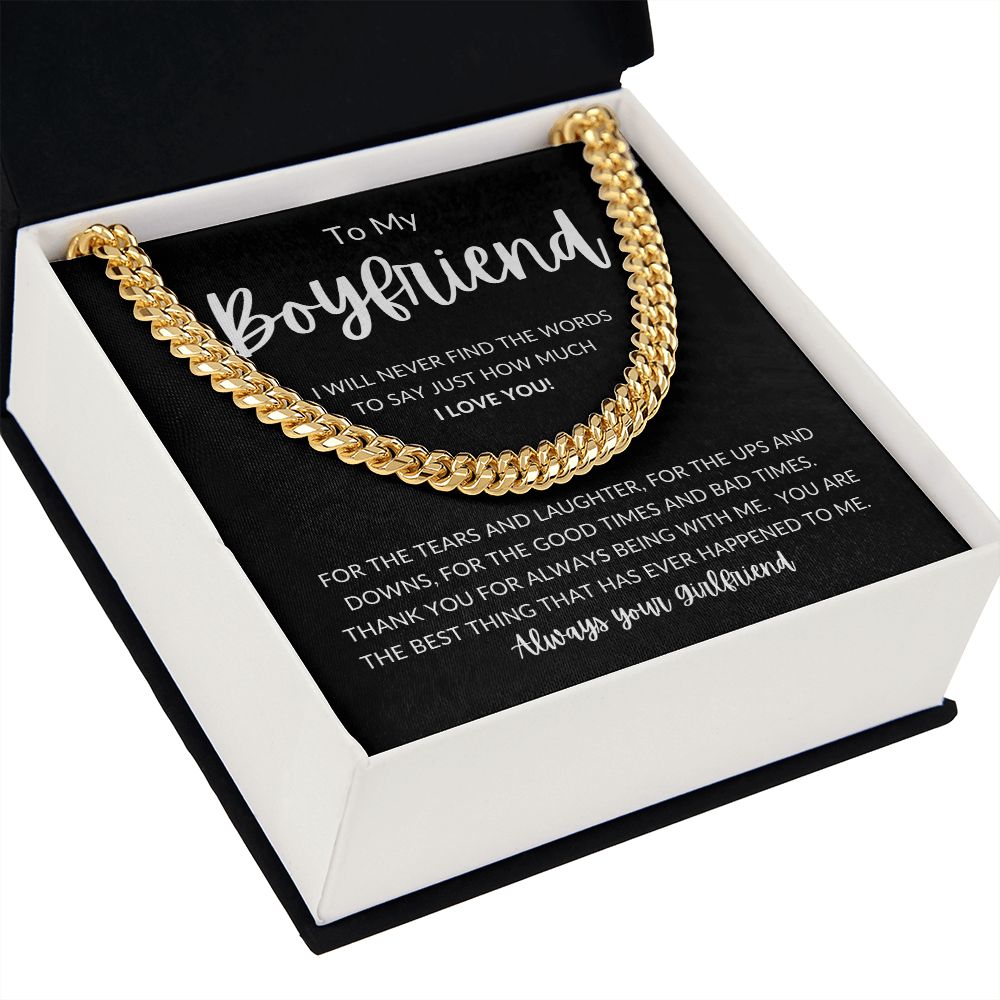 TO MY BOYFRIEND | Cuban Link Chain | Gift For Boyfriend  Anniversary Gift, Gift For Him, Boyfriend Necklace, Boyfriend Birthday