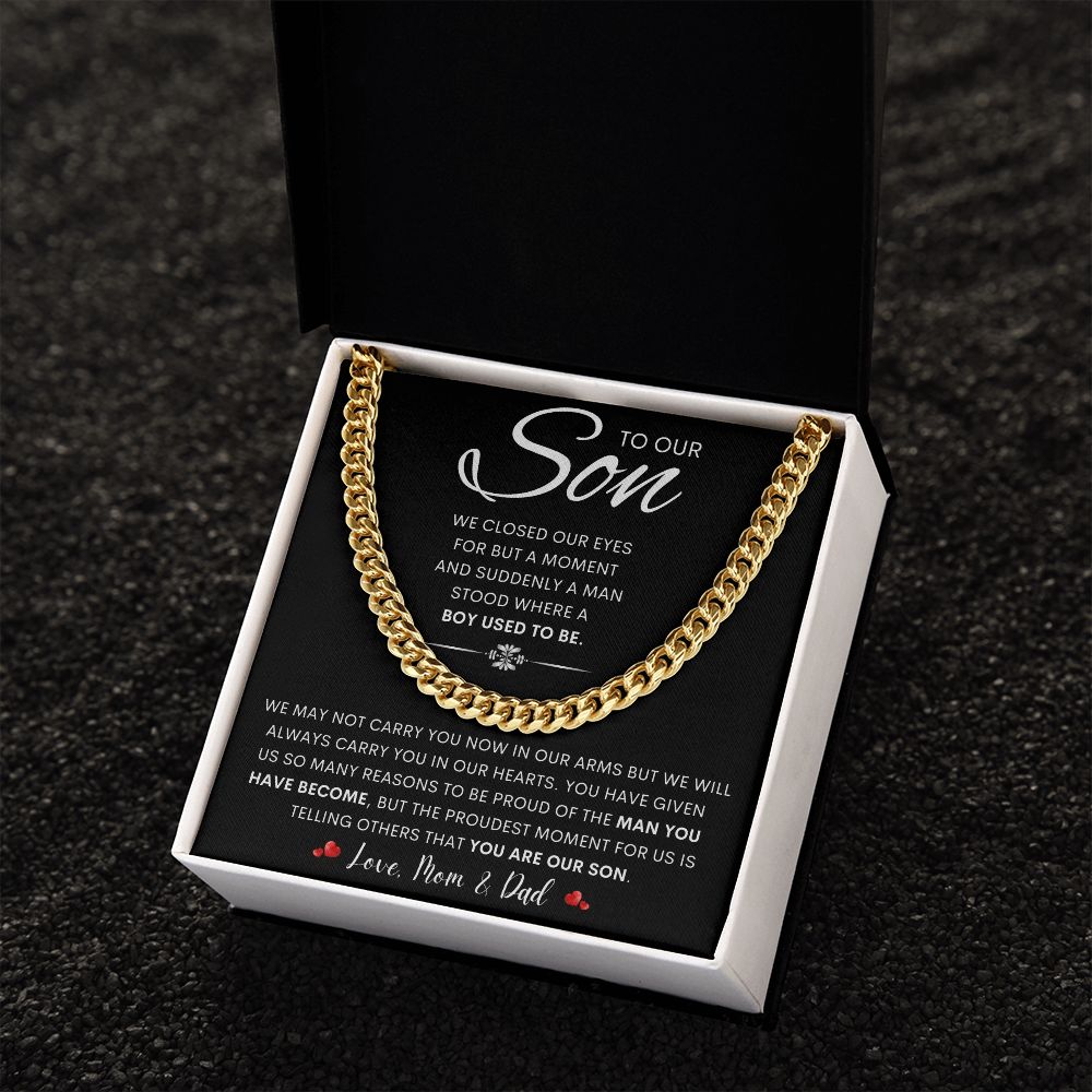 To Our Son | Cuban Link Chain | Gift for son, Son birthday gift, Graduation gift
