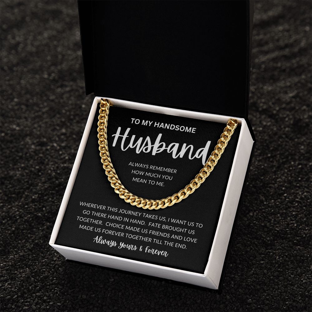 To My Handsome Husband | Cuban Chain Link | Anniversary gift, Gift for him, Gift for husband, Husband birthday, Gift from wife