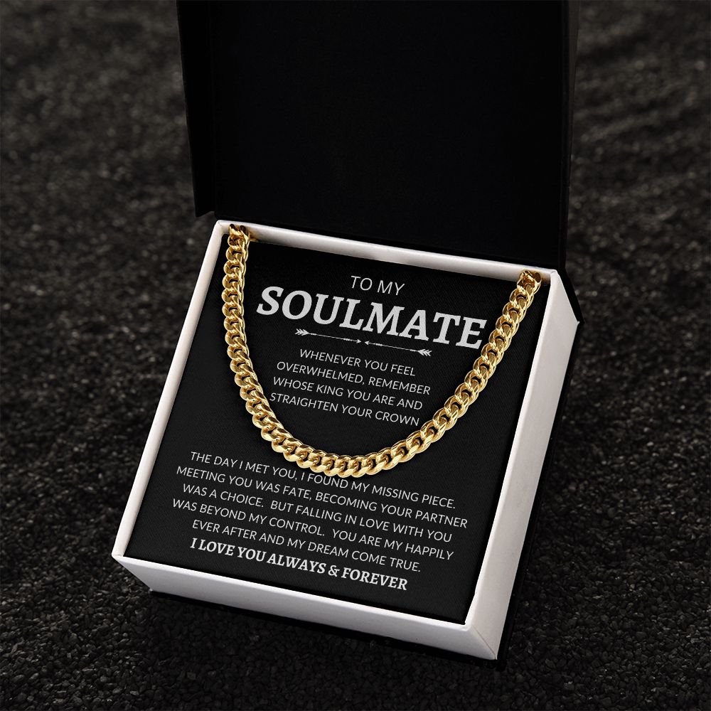 TO MY SOULMATE | Cuban Link Chain | Gift for soulmate, Gift for dad, Anniversary necklace, Birthday gift