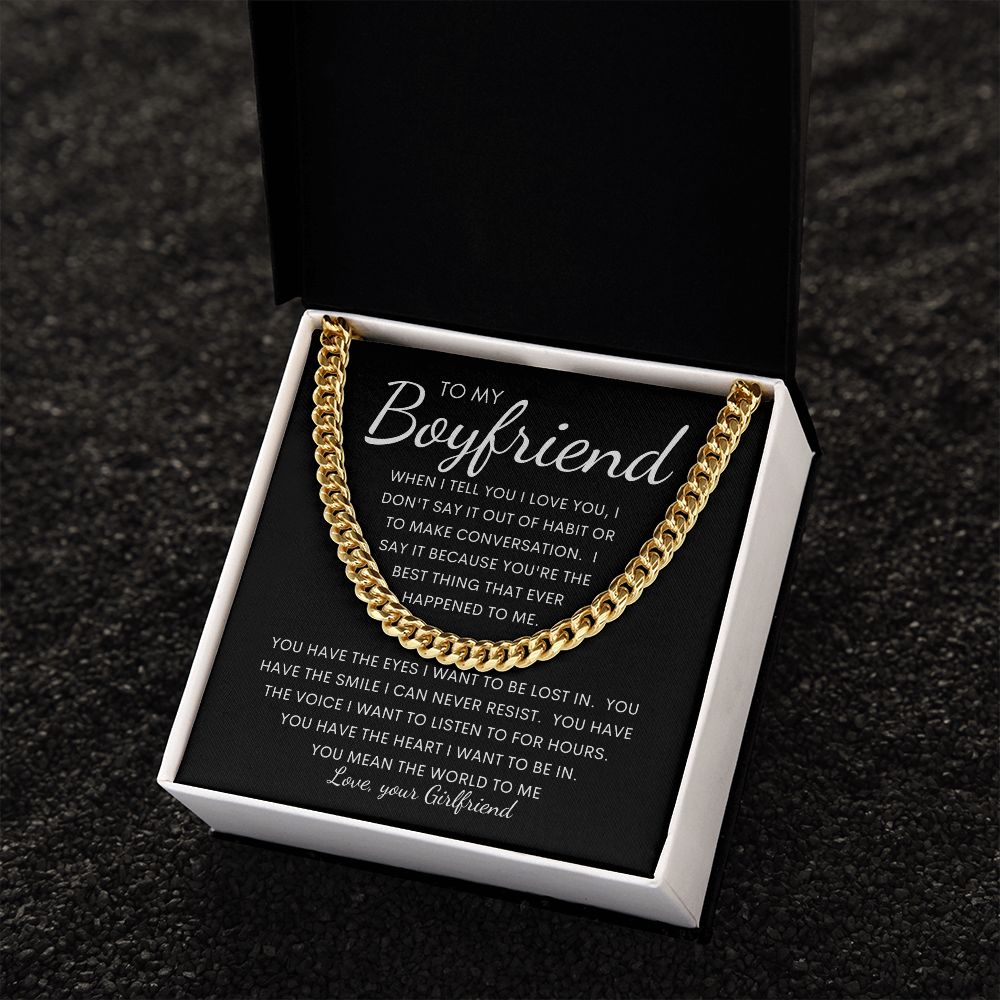 TO MY BOYFRIEND | Cuban Link Chain | Boyfriend Necklace, Boyfriend Birthday, Necklace For Him, Gift For Boyfriend